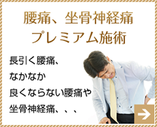 腰痛、坐骨神経痛 プレミアム施術