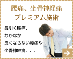 腰痛、坐骨神経痛 プレミアム施術